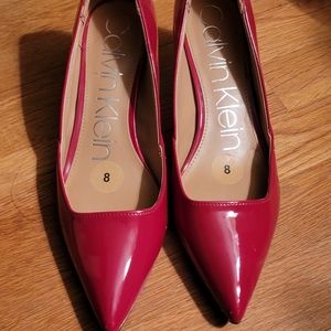 Red kitten Heel Shoes. Calvin Klein